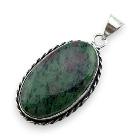 Ruby in zoisite pendant 36x24 mm no 55