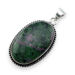 Ruby in zoisite pendant 37x26 mm no 34