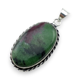 Ruby in zoisite pendant 38x26 mm no 57
