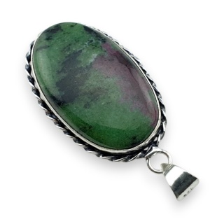Ruby in zoisite pendant 38x26 mm no 57