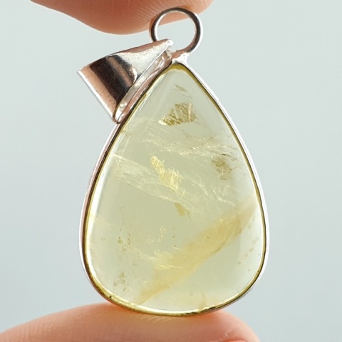 Lemon quartz pendant 27x20 mm no 41