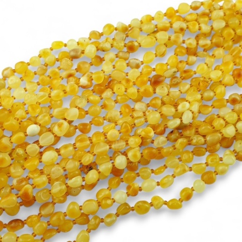 Baltic amber nugget 6-8 mm strand 59 cm milky cream