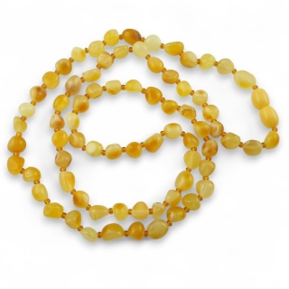 Bursztyn bałtycki mleczny bryłka 6-8 mm sznur 59 cm kremowy