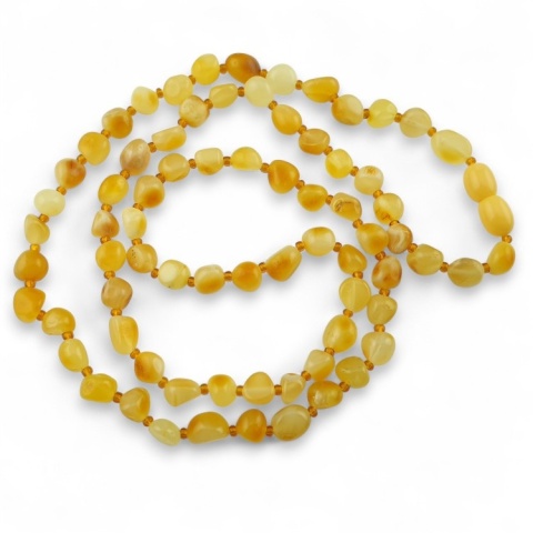 Baltic amber nugget 6-8 mm strand 59 cm milky cream