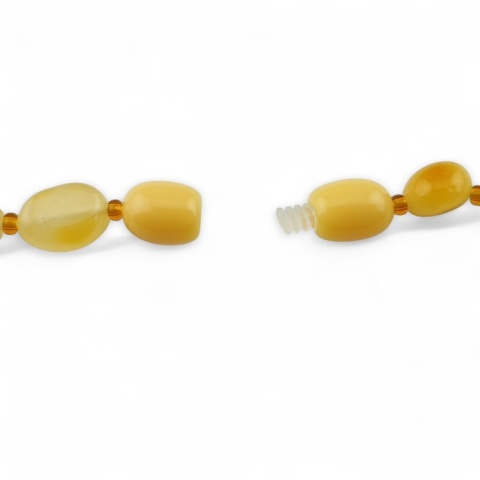 Baltic amber nugget 6-8 mm strand 59 cm milky cream
