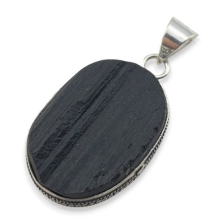 Black tourmaline pendant 31x22 mm no 402