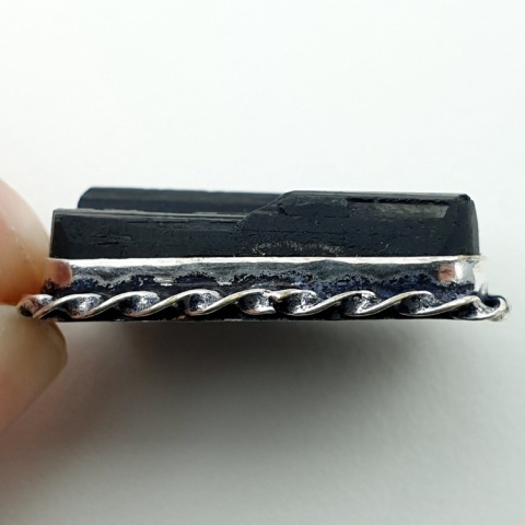 Black tourmaline pendant 32x23 mm no 313