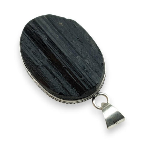 Black tourmaline pendant 33x24 mm no 363