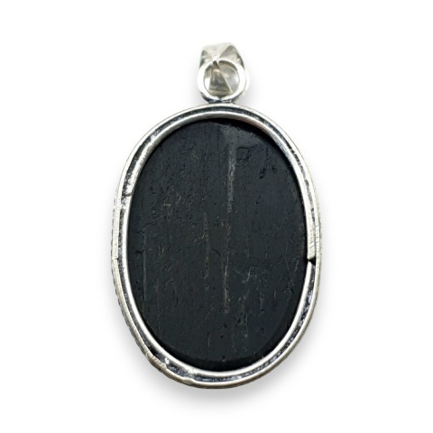 Black tourmaline pendant 33x24 mm no 363