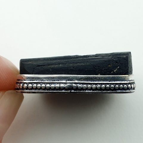 Black tourmaline pendant 33x28 mm no 359