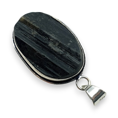 Black tourmaline pendant 35x23 mm no 346
