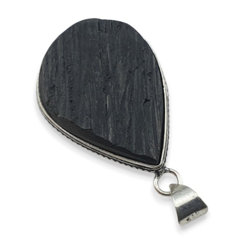Black tourmaline pendant 35x26 mm no 403