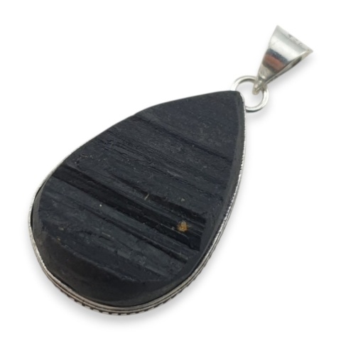 Black tourmaline pendant 37x24 mm no 458