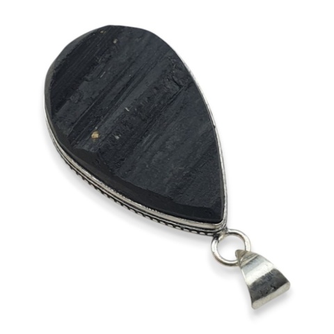 Black tourmaline pendant 37x24 mm no 458