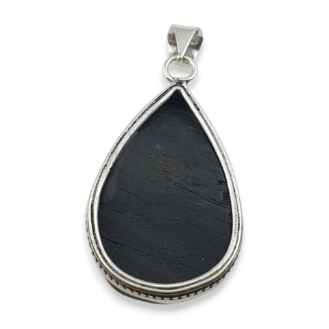 Black tourmaline pendant 37x24 mm no 458