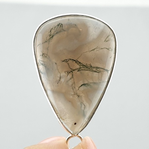 Moss agate pendant 34x24 mm no 79