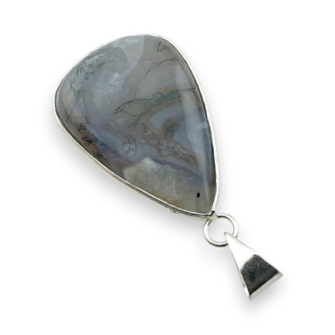 Moss agate pendant 34x24 mm no 79