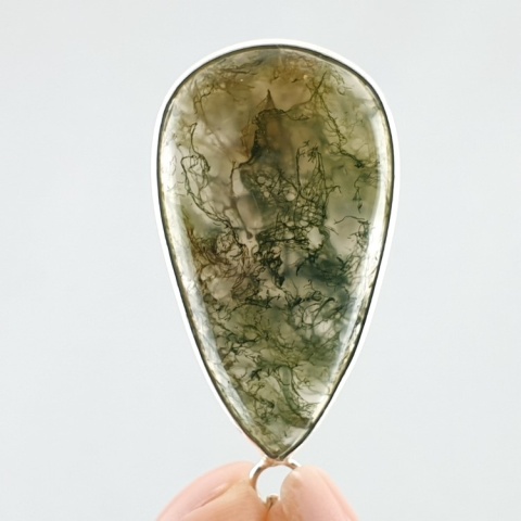 Moss agate pendant 37x22 mm no 54