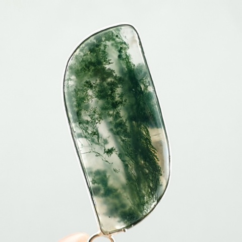 Moss agate pendant 39x18 mm no 73