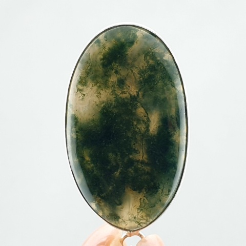 Moss agate pendant 40x24 mm no 43