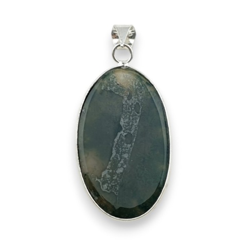 Moss agate pendant 40x24 mm no 43