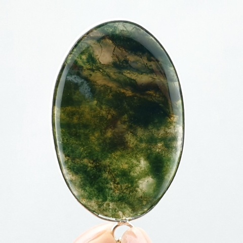 Moss agate pendant 42x28 mm no 48