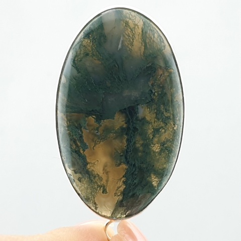 Moss agate pendant 43x26 mm no 34