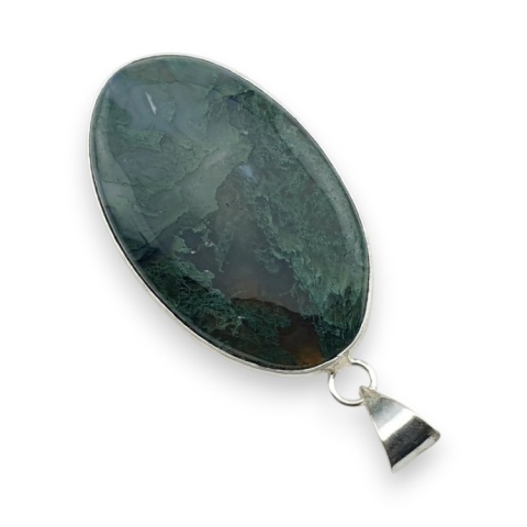 Moss agate pendant 43x26 mm no 34