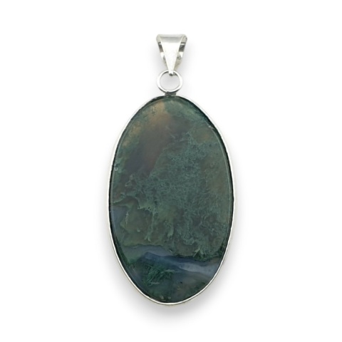 Moss agate pendant 43x26 mm no 34