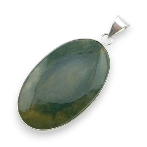 Moss agate pendant 44x27 mm no 45