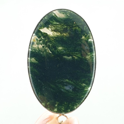 Moss agate pendant 44x29 mm no 44