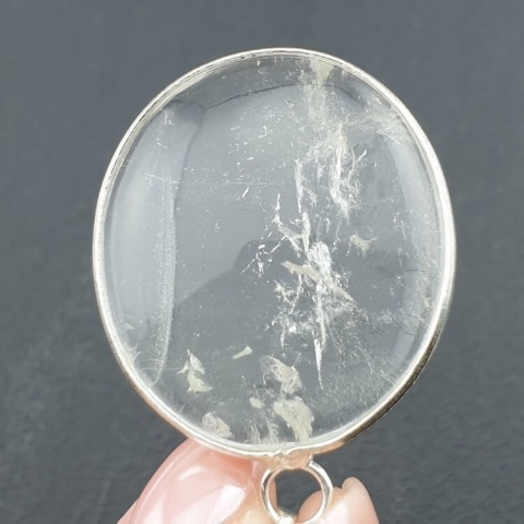 Rock quartz pendant 32x27 mm no 64