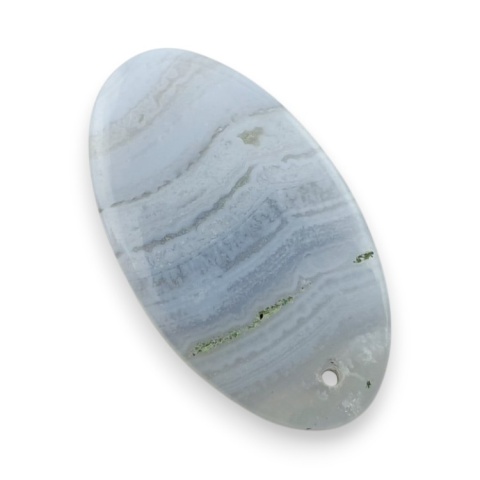 Agate blue lace cabochon with hole 26x15 mm no G181