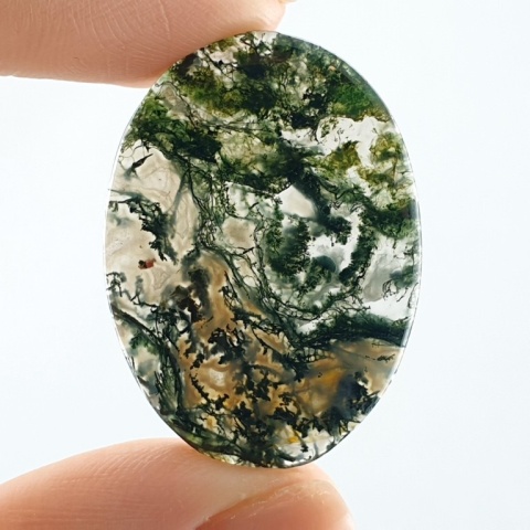 Agat mszysty cienki kaboszon 33x24 mm nr 262