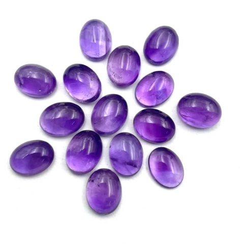 Amethyst cabochon 8x6 mm 1 pc