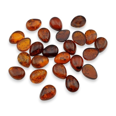 Bursztyn bałtycki kaboszon łezka 11,5-12x9 mm 1 szt koniakowy