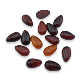 Baltic amber teardrop cabochon 13x8 mm 1 pc cognac