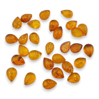 Baltic amber teardrop cabochon 8x6 mm 1 pc