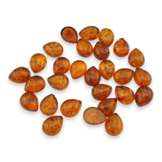 Baltic amber teardrop cabochon 9x7 mm 1 pc