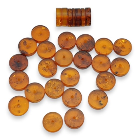 Bursztyn bałtycki koralik heishi 8 mm 10 szt.