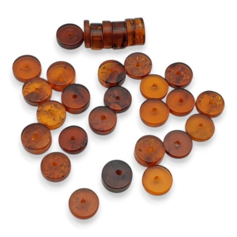 Bursztyn bałtycki koralik heishi 6 mm 10 szt.