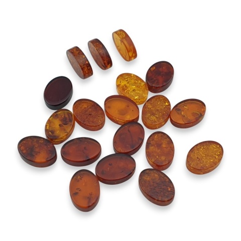 Baltic amber flat oval 14x10 mm 1 pc