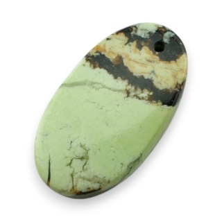 Chryzopraz cytrynowy kaboszon z dziurką 25x14 mm nr G188