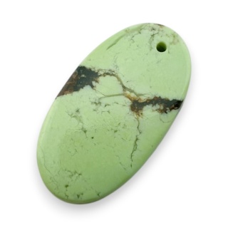 Chryzopraz cytrynowy kaboszon z dziurką 25x14 mm nr G190