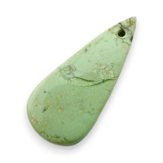 Chryzopraz cytrynowy kaboszon z dziurką 26x12 mm nr G194