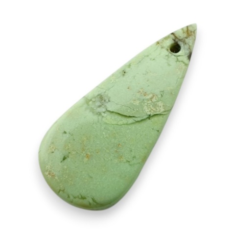 Chryzopraz cytrynowy kaboszon z dziurką 26x12 mm nr G194