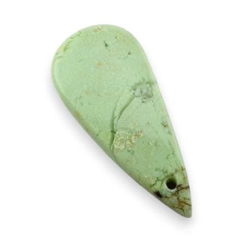 Chryzopraz cytrynowy kaboszon z dziurką 26x12 mm nr G194