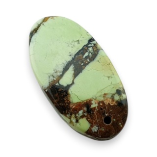 Chryzopraz cytrynowy kaboszon z dziurką 26x13 mm nr G192