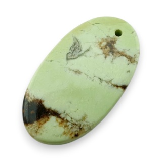 Chryzopraz cytrynowy kaboszon z dziurką 26x15 mm nr G193