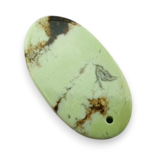 Chryzopraz cytrynowy kaboszon z dziurką 26x15 mm nr G193